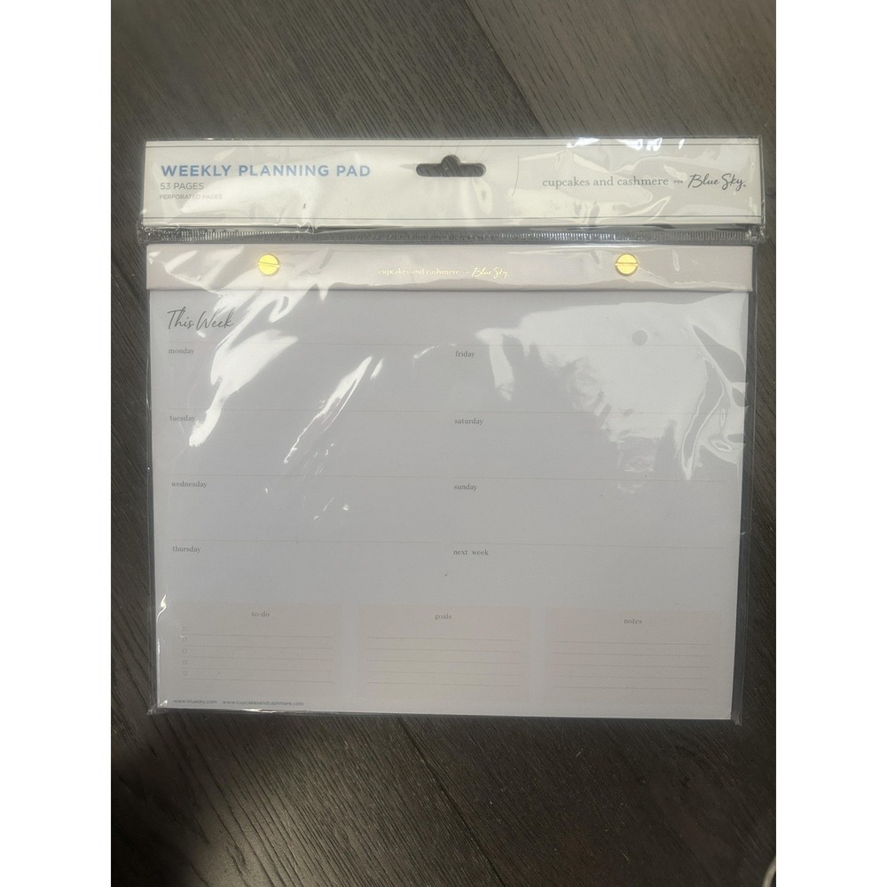 Blue Sky Weekly Planning Pad 53 Pages Perforated Desk Pad cupcakes and cashmere